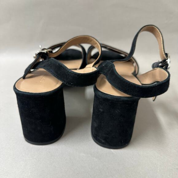 Aerosoles Cosmos Crisscross Platform Sandal in Black Suede Size 9 Block Heel - Picture 8 of 15